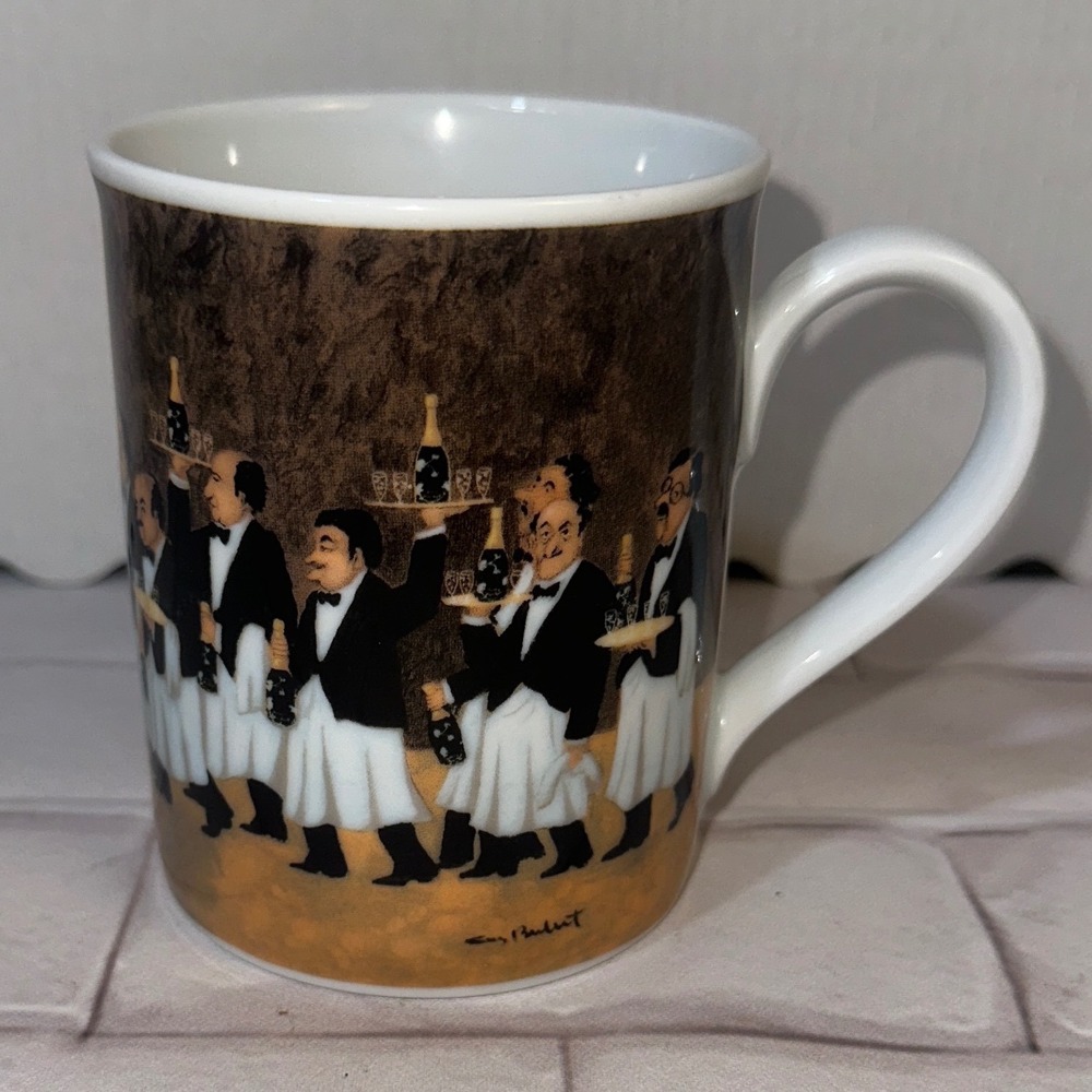 Guy Buffet Eschenbach Germany Porcelain Mug Charge of the Bottle Brigade Waiters